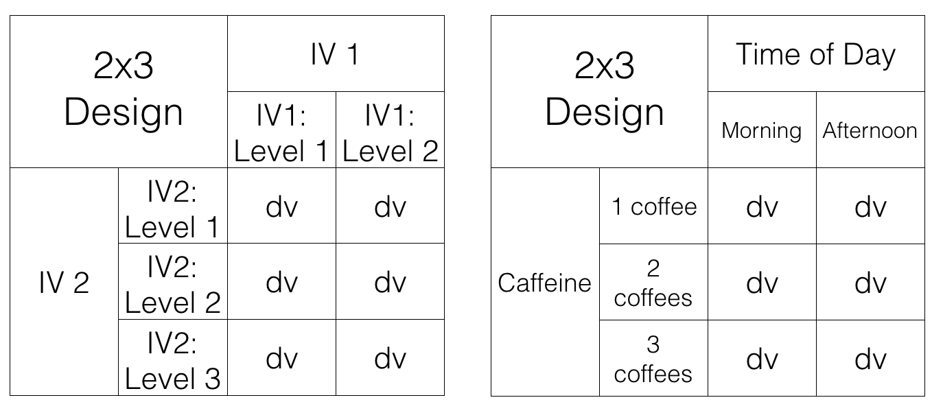 Structure of 2x3 factorial design